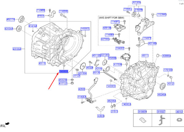 1433110090 Hyundai Tucson NX4 MK4 clutch housing socket 1433110090