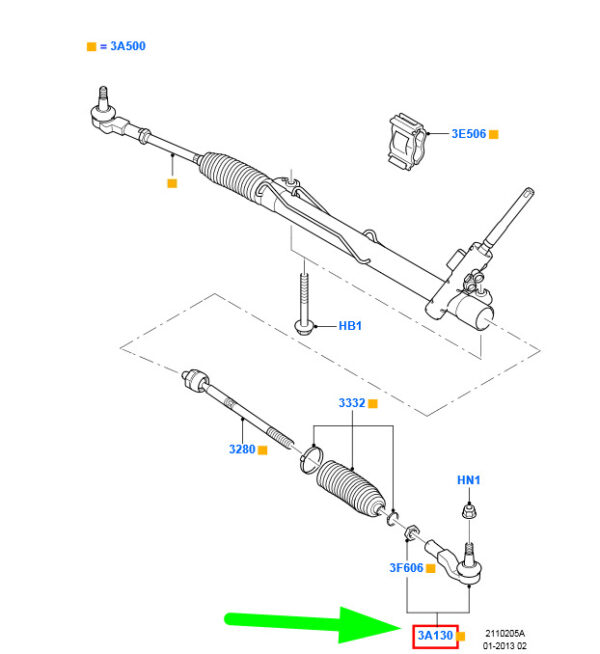 NEW GENUINE OEM 1433274 NEW FORD GALAXY MK2 STEERING LEFT SPINDLE ROD CONNECTING END 1433274 ORIGINAL