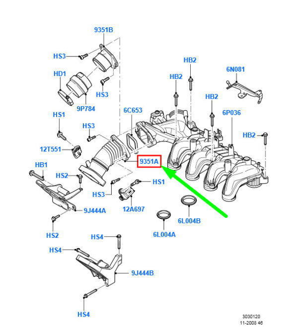 NEW GENUINE OEM 1440440 NEW FORD FOCUS C-MAX MK1 INLET MANIFOLD AIR INTAKE THROTTLE HOSE 1440440