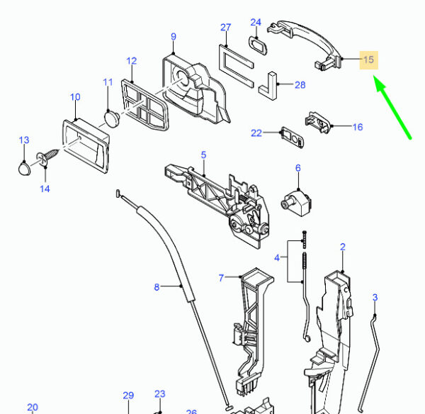 NEW FORD MONDEO MK2 FRONT DOOR EXTERIOR HANDLE 1448122 1S71-22404-BFXWAA - Image 3