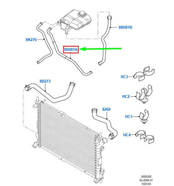 NEW FORD TRANSIT CONNECT MK1 COOLING OVERFLOW CONTAINER HOSE 1451530 ORIGINAL - Image 3