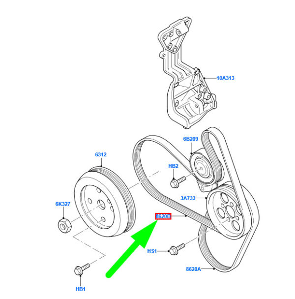 NEW GENUINE OEM 1453619 NEW FORD GALAXY MK2 DRIVE V-BELT 1453619 6G9N-10C318-BB ORIGINAL