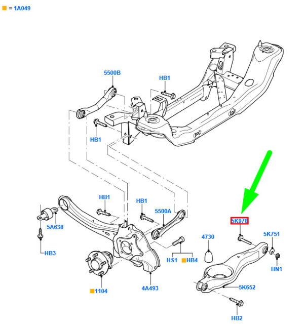 NEW GENUINE OEM 1456980 NEW FORD C-MAX MK1 REAR SUSPENSION ARM BOLT 1456980 3M51-5K978-AE ORIGINAL