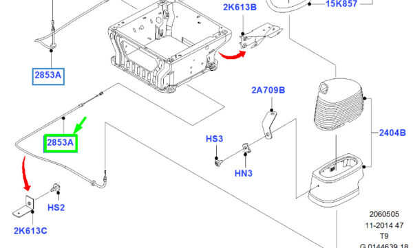 NEW GENUINE OEM 1464758 NEW FORD TRANSIT MK3 PARKING HAND BRAKE CABLE RHD 1464758 6C11-2853-AE ORIGINAL