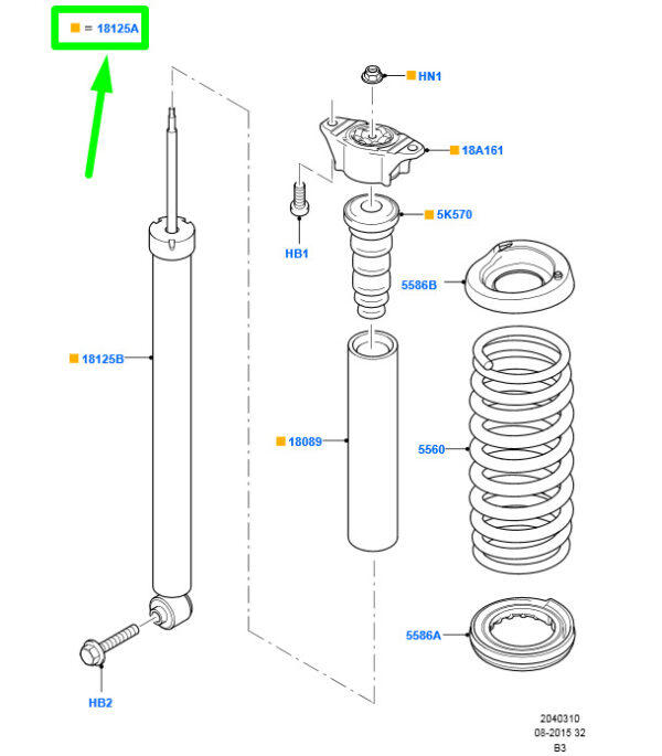 NEW FORD C-MAX MK1 REAR SHOCK ABSORBER 1468802 3M51-18080-SBH ORIGINAL - Image 3