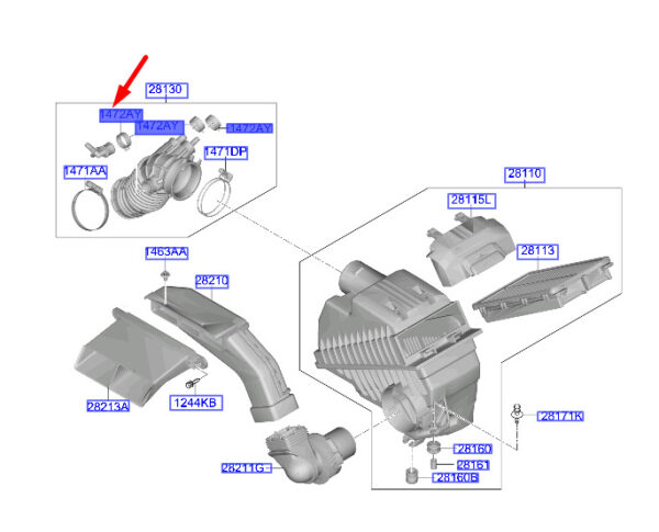 1472026006B Hyundai Tucson NX4 MK4 Air Hose Clip 1472026006B