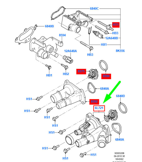 NEW GENUINE OEM 1473090 NEW FORD C-MAX MK1 ENGINE COOLANT THERMOSTAT 1473090 7S7G-6L721-AB ORIGINAL