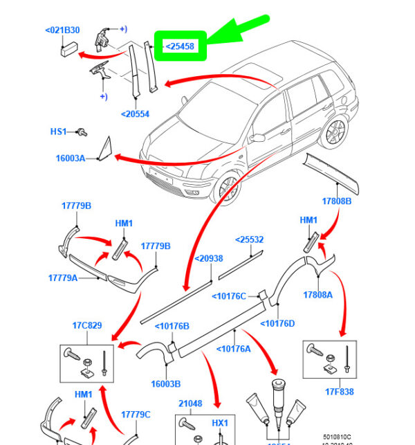 NEW GENUINE OEM 1473669 NEW FORD FUSION JU REAR RIGHT DOOR OUTSIDE PILLAR MOULDING 1473669 ORIGINAL