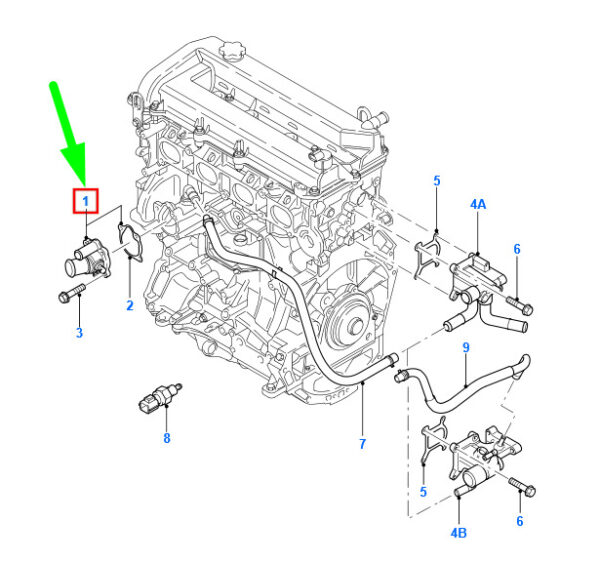 NEW FORD MONDEO MK3 ENGINE COOLANT THERMOSTAT ASSY 1476205 4L5G-8575-BC ORIGINAL - Image 3