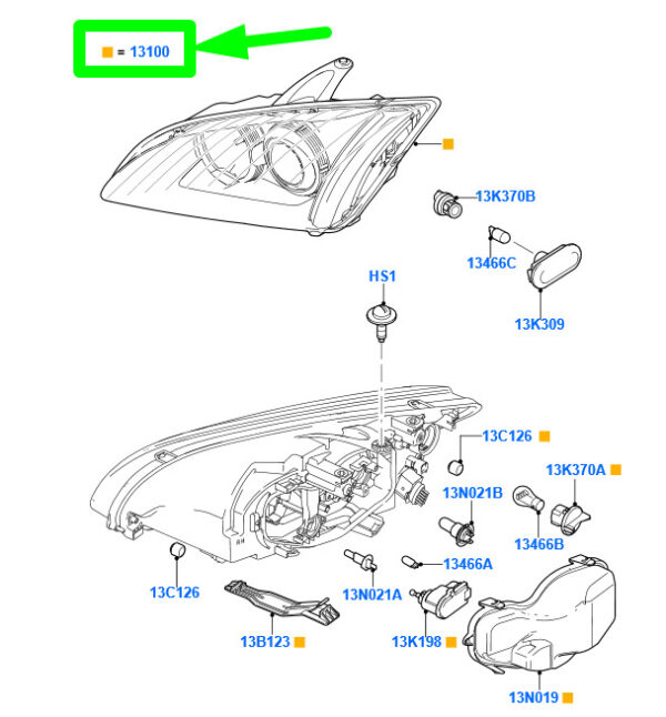 NEW FORD FOCUS MK2 FRONT RIGHT HEADLIGHT LHD 1480979 4M51-13099-AD ORIGINAL - Image 3