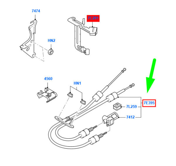 NEW FORD FOCUS MK1 GEAR SELECTOR LEVER CONTROL CABLE 1490969 ORIGINAL - Image 3