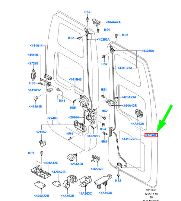 NEW FORD TRANSIT MK3 REAR BACK DOOR HANDLE LATCH 1494102 YC15-V431A03-AM - Image 3