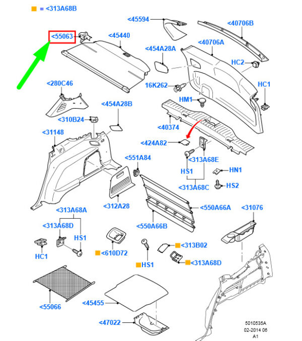 NEU FORD GALAXY MK2 GEPÄCKABDECKUNG-ABDECKUNG SUPPORT ASSY 1513215 ORIGINAL - Image 3