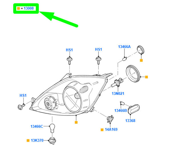 NEW GENUINE OEM 1526776 NEW FORD FIESTA BE256 MK5 FRONT LEFT HEADLIGHT LHD 1526776 ORIGINAL