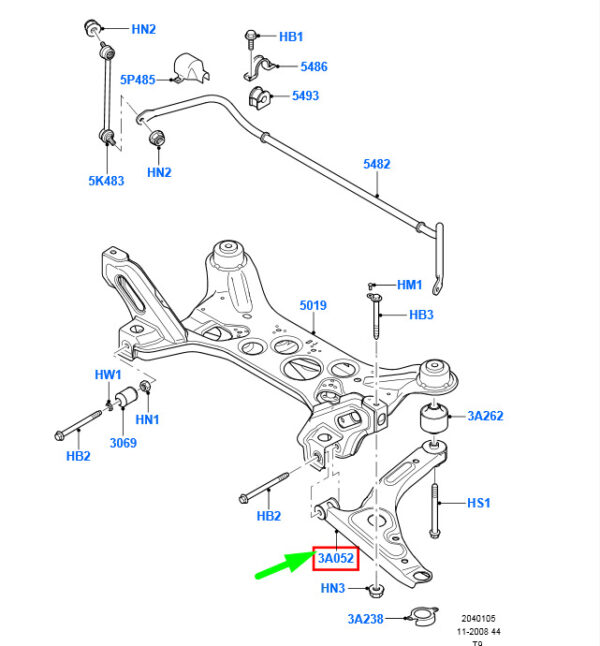 NEW FORD TRANSIT MK3 FRONT RIGHT LOWER WISHBONE ARM 1553239 ORIGINAL - Image 3