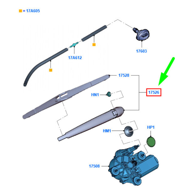 NEW GENUINE OEM 1554050 NEW FORD KA MK1 REAR WINDOW WIPER ARM 1554050 9S51-17406-AA ORIGINAL