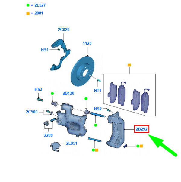 NEW FORD KA MK1 FRONT LEFT BRAKE CALIPER SUPPORT 1560811 9S51-2B135-DA ORIGINAL - Image 3