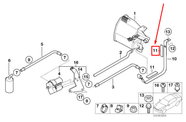 BMW Z3 Coupe E36 Fuel Tank Silencer 16111183070 1183070 NEW ORIGINAL - Image 4