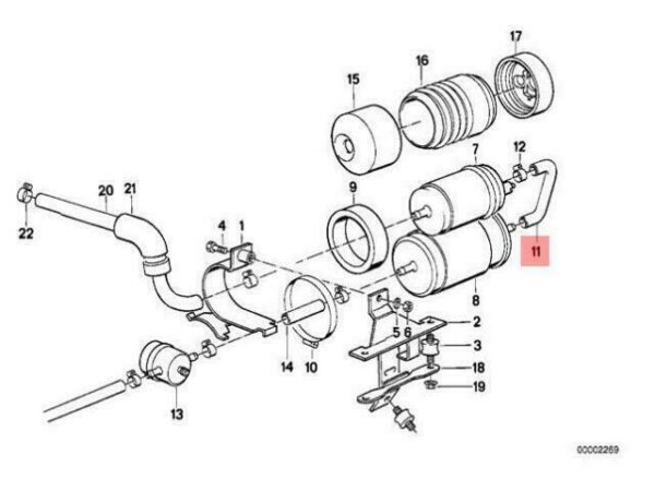 OEM BMW E30 CABRIO COUPE SEDAN FUEL FEED FILTER PUMP HOSE 16121178990 ORIGINAL - Image 4