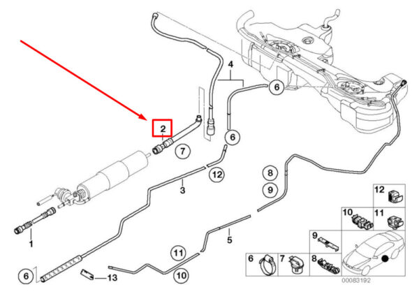 BMW 3 E46 Rear Fuel Feed Line 16122229409 2229409 NEW ORIGINAL - Image 4