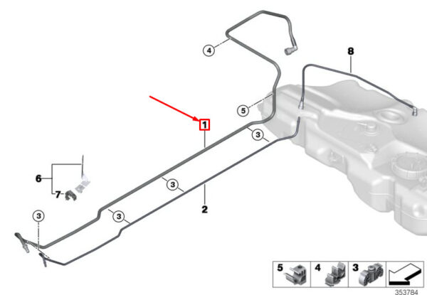 MINI COOPER R56 purge air line 16122752336 2752336 NEW ORIGINAL - Image 5
