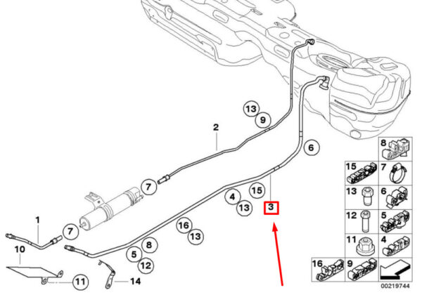 NEW BMW 3 E90 FUEL RETURN LINE 16127222045 7222045 ORIGINAL - Image 4