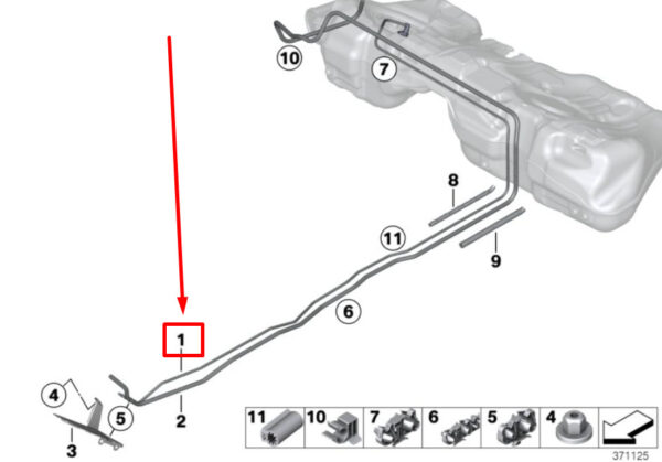 BMW 2 COUPE F87 FUEL SUPPLY LINE 16127244751 7244751 NEW ORIGINAL - Image 4