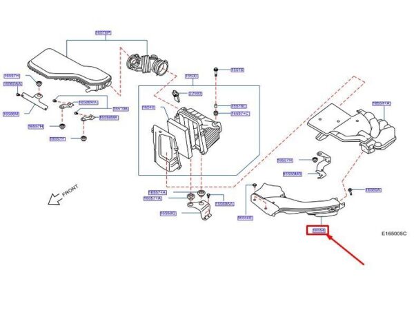 165544EF0A NISSAN QASHQAI J11 MK2 Air Intake Duct 165544EF0A NEW GENUINE