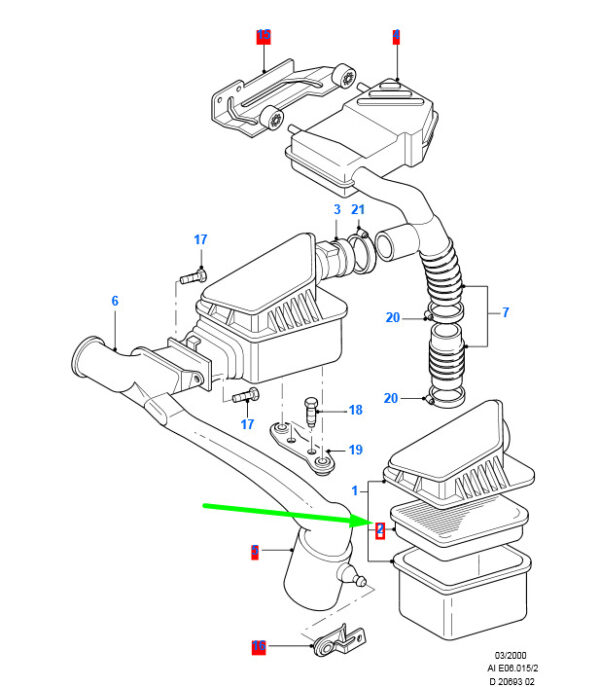 NEW FORD MONDEO MK2 AIR CLEANER ELEMENT ASSY 93BB-9601-BA 1665421 ORIGINAL - Image 3