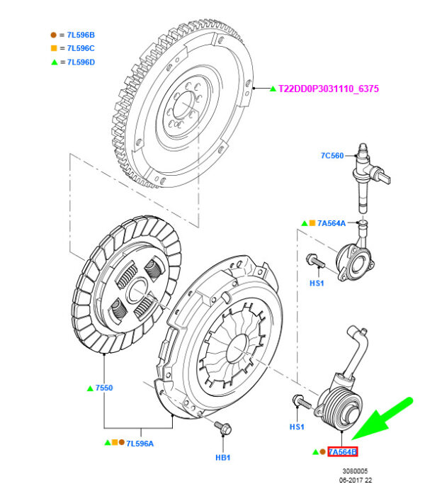 NEW GENUINE OEM 1674914 NEW FORD TRANSIT MK3 CLUTCH SLAVE CYLINDER 1674914 3C11-7A564-AD ORIGINAL