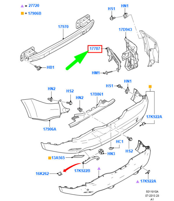 NEW FORD GALAXY MK2 REAR RIGHT BUMPER BRACKET 1675496 6M21-17A881-AF ORIGINAL - Image 3