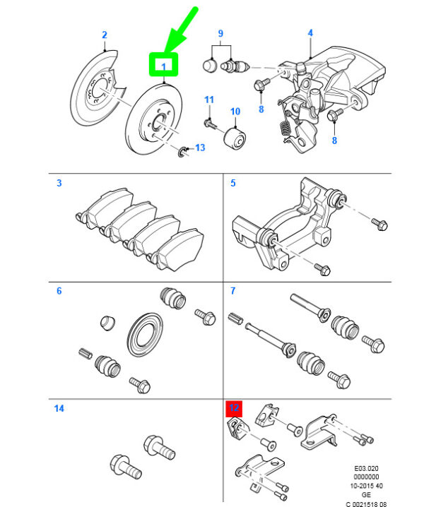 NEU ORIGINAL OEM 1676983 7S7J-2A315-BB NEW FORD MONDEO MK3 REAR BRAKE DISC 1676983 7S7J-2A315-BB ORIGINAL