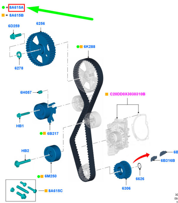 NEW GENUINE OEM 1683833 NEW FORD C-MAX MK2 TIMING BELT KIT 1683833 9M5Q-8A615-AA ORIGINAL