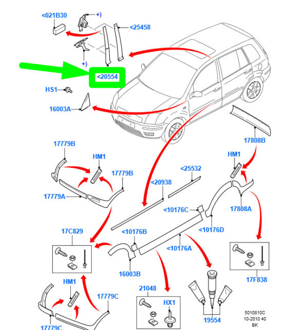 NEW GENUINE OEM 1690267 NEW FORD FUSION JU FRONT LEFT DOOR OUTSIDE PILLAR MOULDING 1690267 ORIGINAL