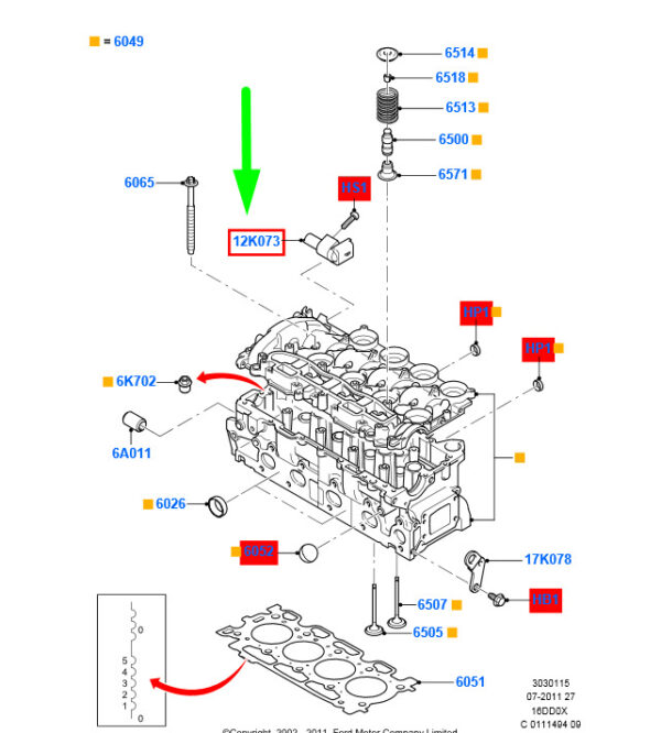 NEW FORD FOCUS MK2 CAMSHAFT POSITION SENSOR 1695278 3M5Q-12K073-CA ORIGINAL - Image 3