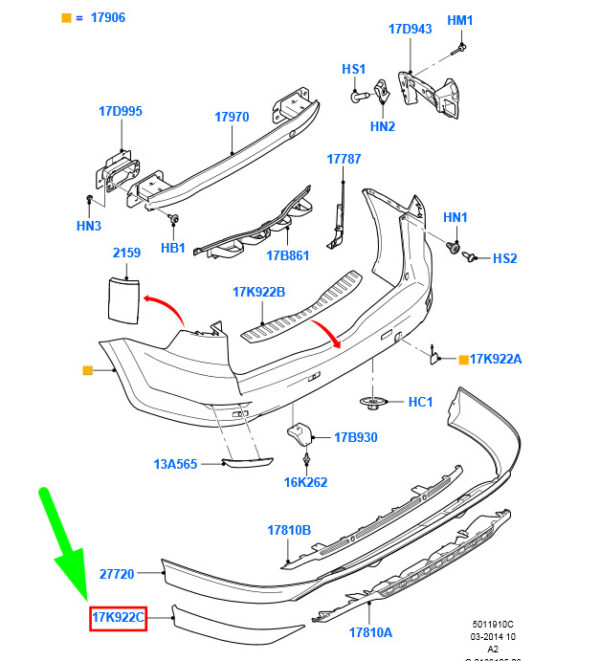 NEW FORD MONDEO ESTATE MK4 REAR BUMPER LOWER SIDE CORNER SET 1703361 ORIGINAL - Image 3