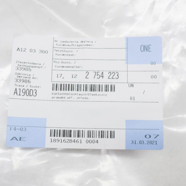 MINI R56 Coolant Pipe Hose 17122754223 Gasoline 1.6 NEW REAL