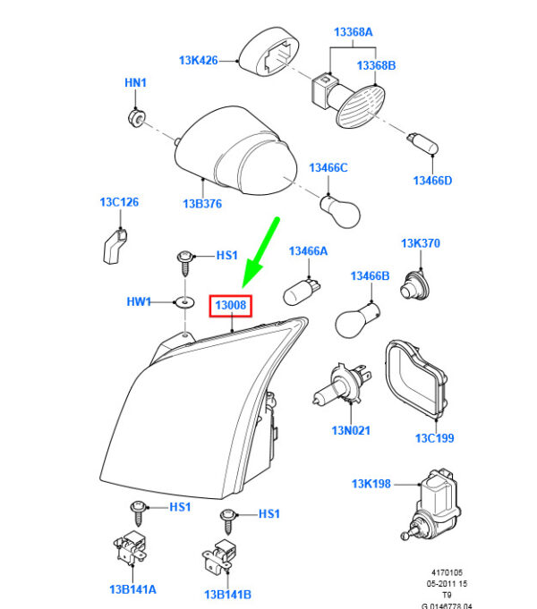 NEW GENUINE OEM 1714642 NEW FORD TRANSIT MK3 FRONT RIGHT HEADLIGHT LHD 1714642 6C11-13W029-DG ORIGINAL
