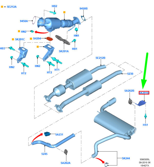 NEW FORD C-MAX MK2 EXHAUST SYSTEM RIGHT BRACKET 1720398 BV61-5K291-BA ORIGINAL - Image 3