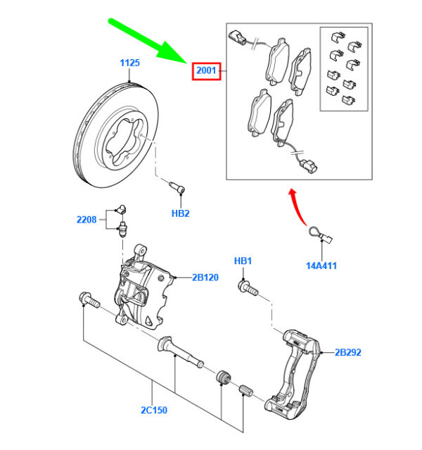 NEW FORD TRANSIT MK3 FRONT WHEEL BRAKE PAD SET 1721086 9C11-2K021-BA ORIGINAL - Image 3