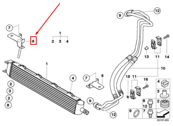 BMW Z4 Coupe E86 Right Mount Oil Cooler 7836762 17217836762 NEW ORIGINAL - Image 4