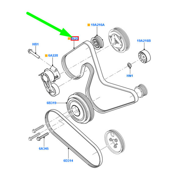 NEW GENUINE OEM 1723603 NEW FORD TRANSIT MK3 DRIVE V-BELT AC1Q-6C301-CA 1723603 ORIGINAL