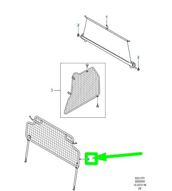 NEW FORD FOCUS ESTATE C346 MK3 LOAD COMPARTMENT UPPER GRID KIT 1723909 ORIGINAL - Image 3