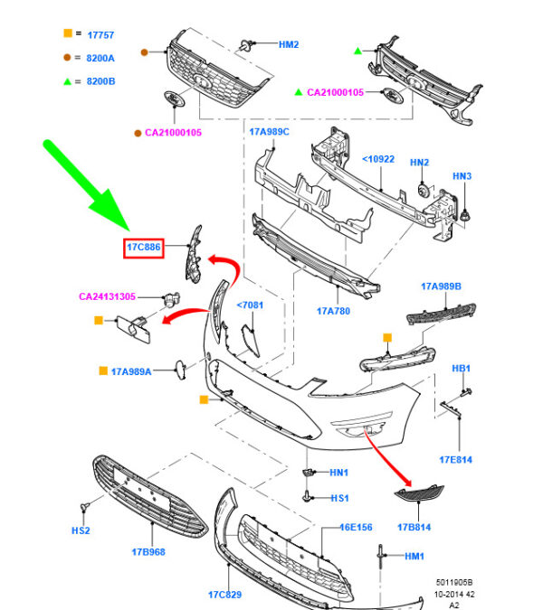 NEW FORD MONDEO MK4 FRONT RIGHT BUMPER BRACKET BS71-17E856-AB 1737424 ORIGINAL - Image 3