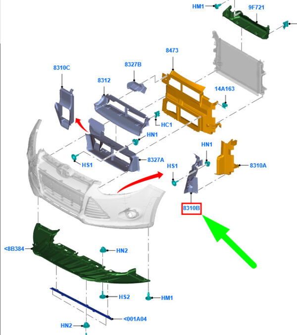 NEW GENUINE OEM 1737524 NEW FORD FOCUS C346 MK3 FRONT LEFT AIR DEFLECTOR BM51-8339-AC 1737524 ORIGINAL