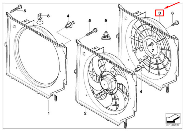BMW Z4 Coupe E86 motor fan hood 17427519705 7519705 NEW ORIGINAL