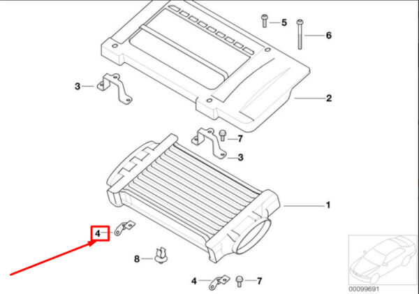 MINI COOPER S R53 Intercooler Mount 7515798 17517515798 NEW GENUINE - Image 4
