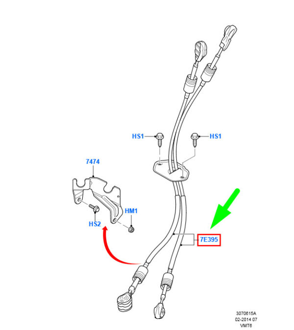 NEW FORD TRANSIT MK3 GEAR SELECTOR LEVER CONTROL CABLE LHD 1753358 ORIGINAL - Image 3