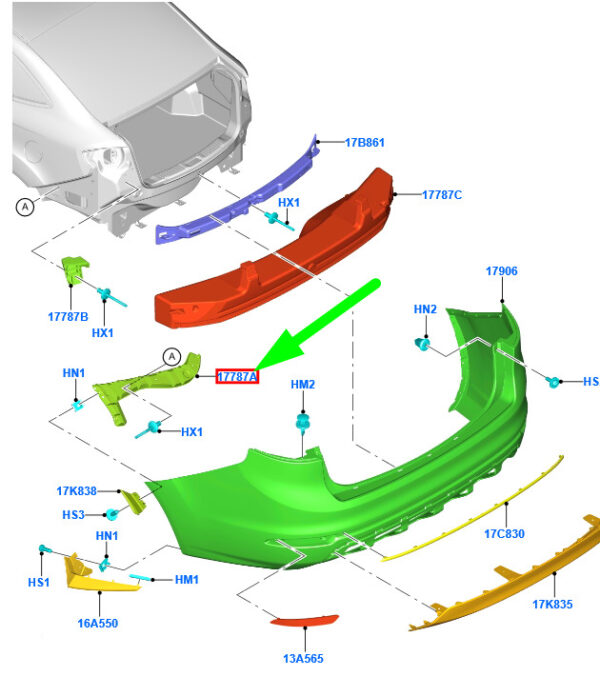 NEW FORD FIESTA WT MK6 REAR LEFT BUMPER BRACKET 1753400 AA69-17A882-BB ORIGINAL - Image 3