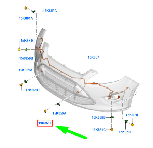 NEW GENUINE OEM 1775851 NEW FORD GRAND C-MAX MK2 FRONT LEFT INNER PARK SENSOR RETAINER 1775851 ORIGINAL